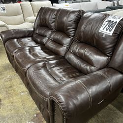Leather Reclining Sofa 