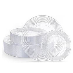 100PCS Clear Plastic Plates