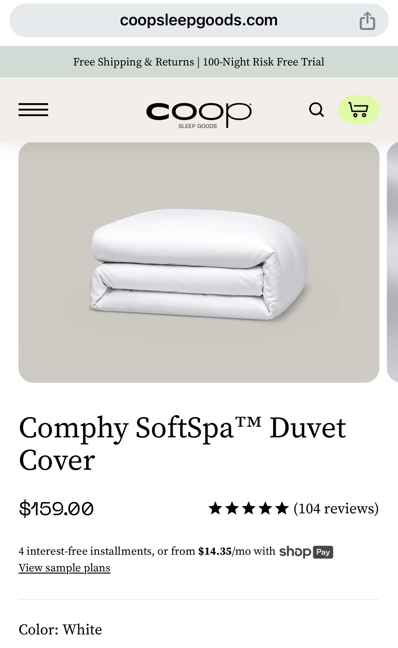 King Size Duvet Cover - White - Comphy SoftSpa