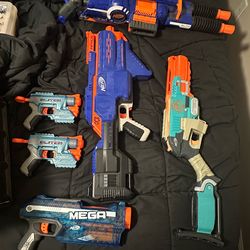 A bunch of nerf guns