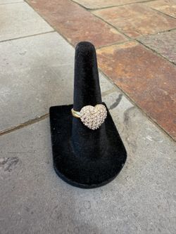 Gold and Champagne Diamond Heart Ring