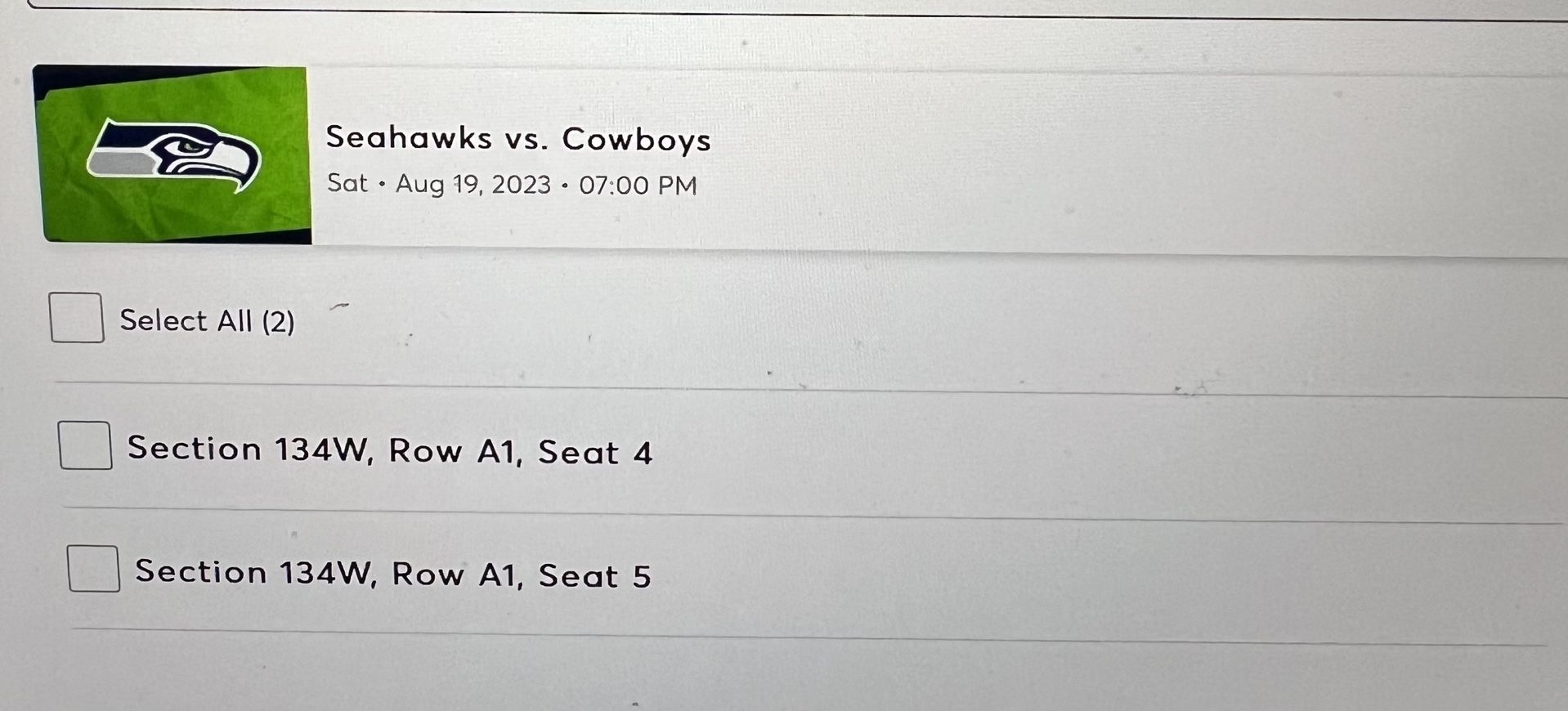 Seahawks Tickets