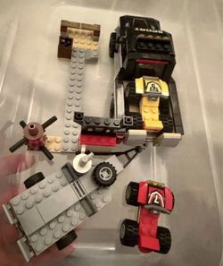 LEGO City 60084 Racing Bike Transporter Truck Trailer 2 Quads Lot