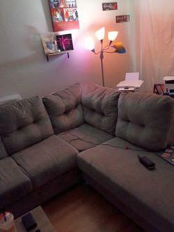 Gray Fabric Sectional Sofa