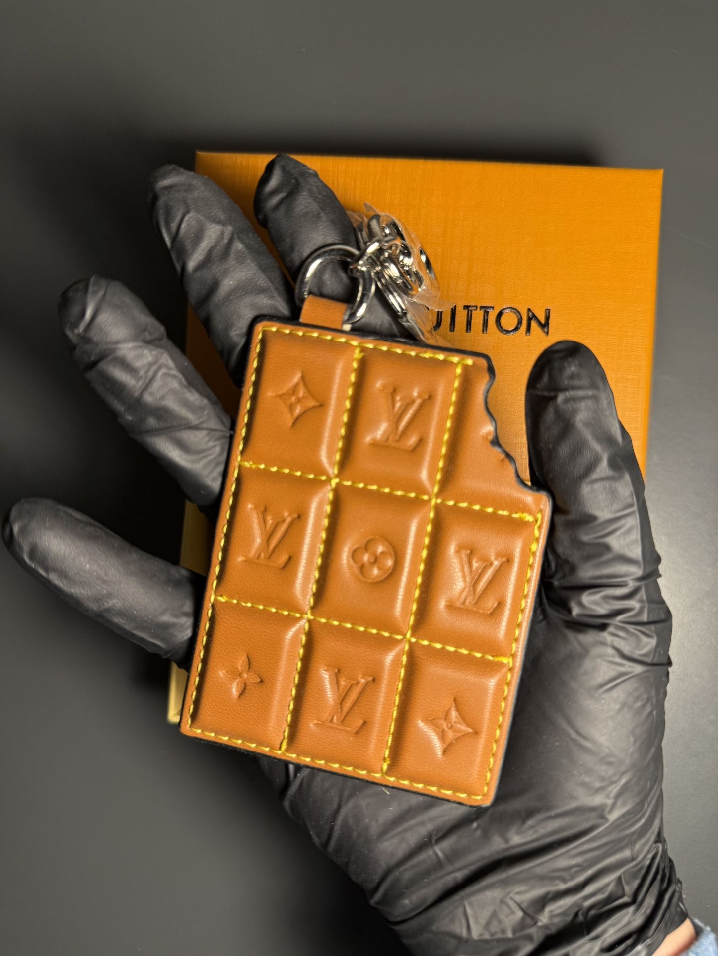 BRAND NEW LV Chocolate Bar Key Holder & Bag Charm