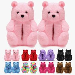 Fluffy Teddy Bear Slippers