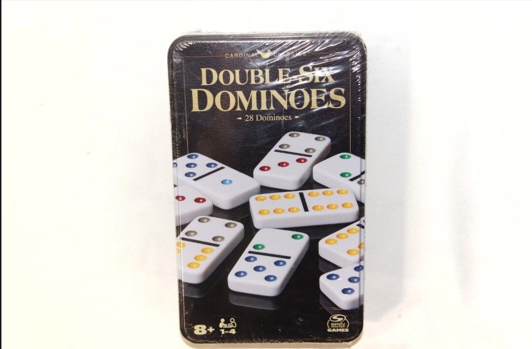 Cardinal Classics Double-Six Dominos Game 28 Tiles & Metal Box Age 8+ 1-4 Player