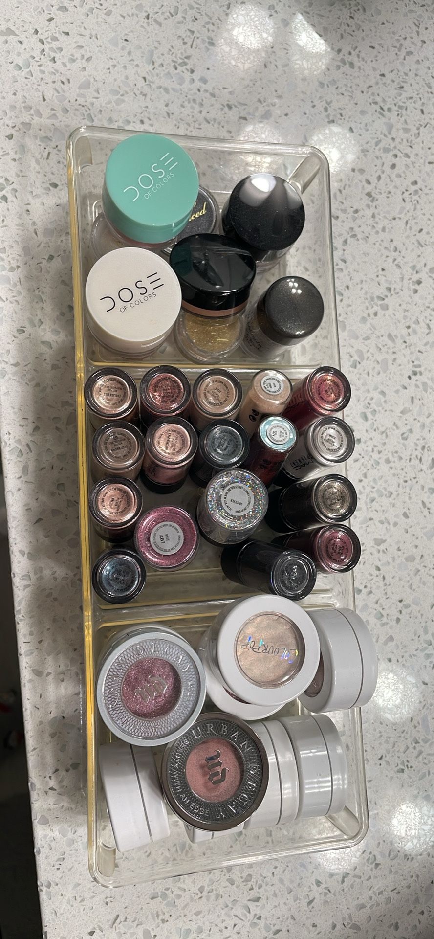 Assorted Eyeshadow Pots, Pigments And Glitter