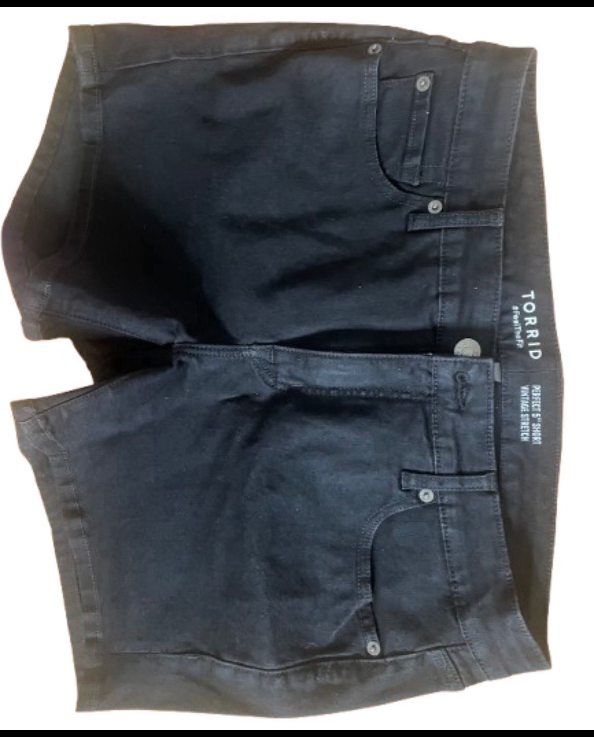 Torrid Black Denim Shorts – Size 12, Perfect Stretch Fit