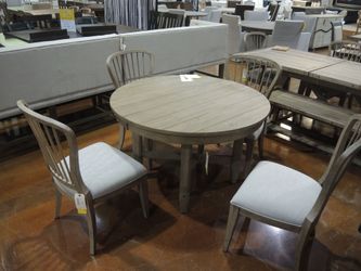 Kincaid Urban Round Dining Table - Weathered Light Gray-Brown (Harvest Finish)