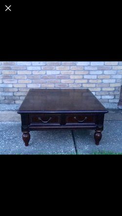 Solid wood 40” square coffee table- very heavy