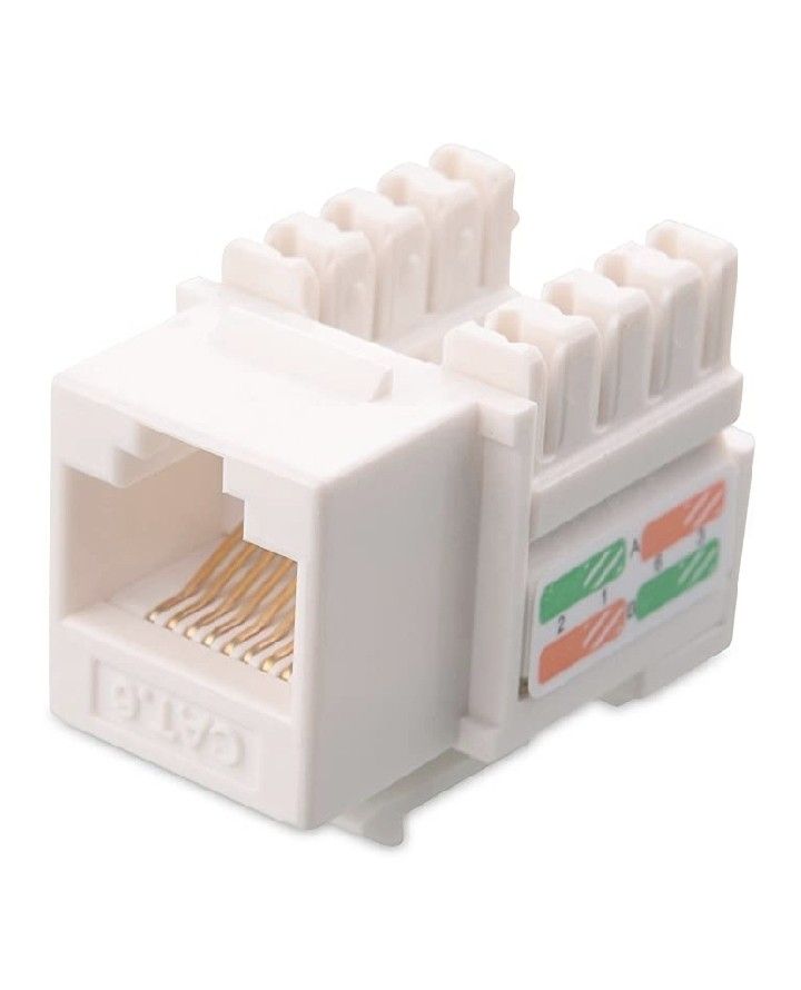 RJ45 Cat6 Connector, White Pack of 50