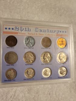 Vintage 20th Century US Coin Collection Set - 12 Historic Coins Silver!