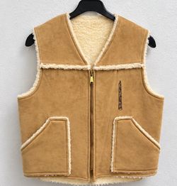 Vintage 1970s / 1980s Swingster "World of Wearables" Faux Suede Sherpa-Lined Rancher Vest