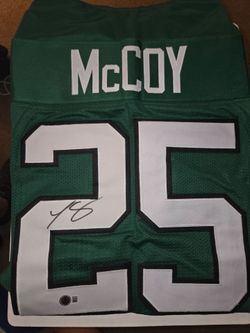 Eagles Lesean McCoy Helmet and jersey Signed  Author