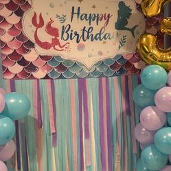 Mermaid Happy Birthday Banner