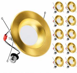💡 Pack of 10 Gold 6" LED Recessed Downlights – Brand New! 💡