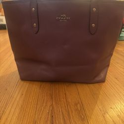 Purple Coach Tote Bag