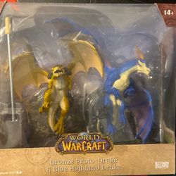 World of Warcraft Bronze Proto-Drake & Blue Highland Drake Figures