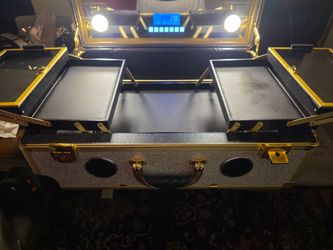 Gold, Black, and White Tabletop Vanity