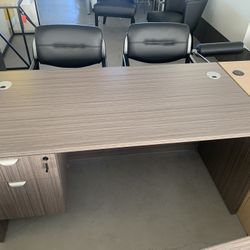 Desk Gray With Drawers 30”x60”