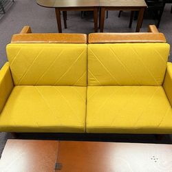 Mustard Colored Couch With USB Port 