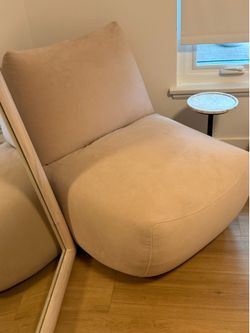 West Elm B Chair Lounge in pink blush Modern Accent Chair