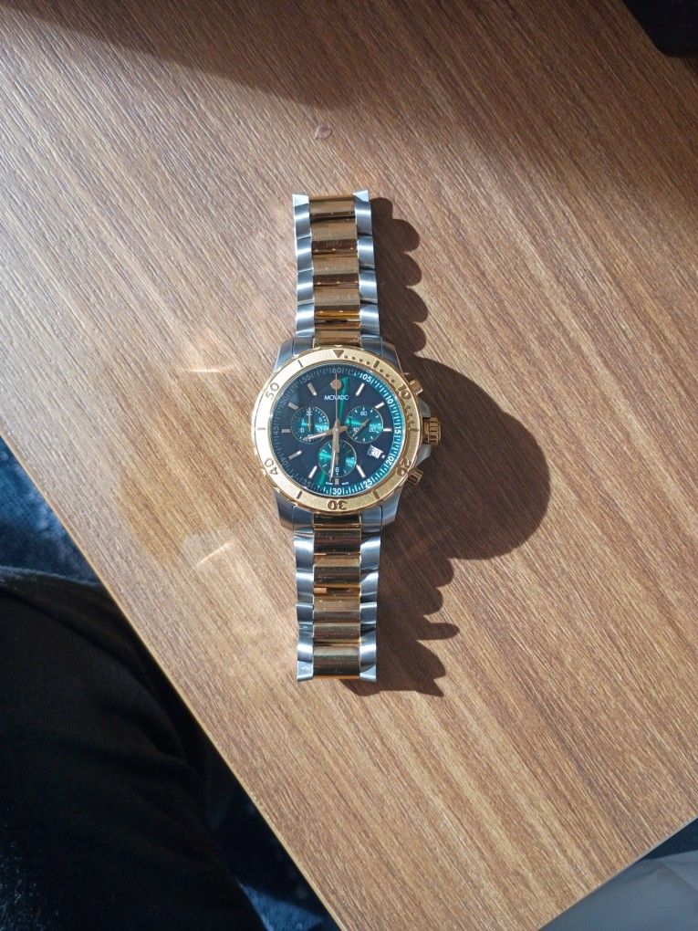 Movado Series 42mm 800 Men's Two-Toned Watch with Green Dial