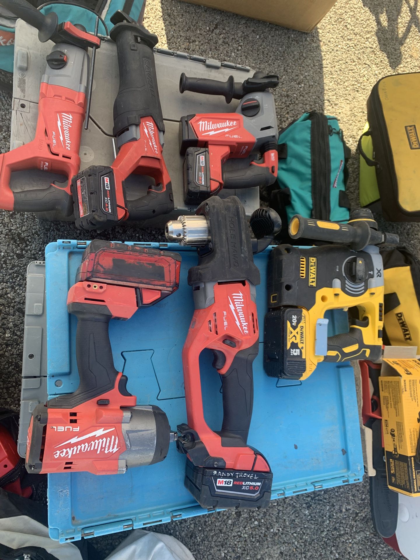 Milwaukee M18 And Dewalt 20V Rotary Hammers