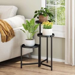 3 Tier Rust Resistant Metal Foldable Plant Flower Pot Stand Holder Size 31" Tall New Condition