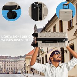 Flight Knight 22x14x9 Expandable Carry On Suitcase Hardside TSA Lock USB C Port Lightweight Luggage Silent Double Spinner Wheels Maximum Overhead Carr