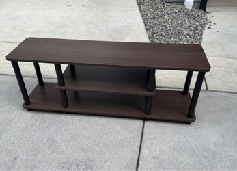 Modern 3-Tier TV Stand / Entertainment Center – Dark Brown