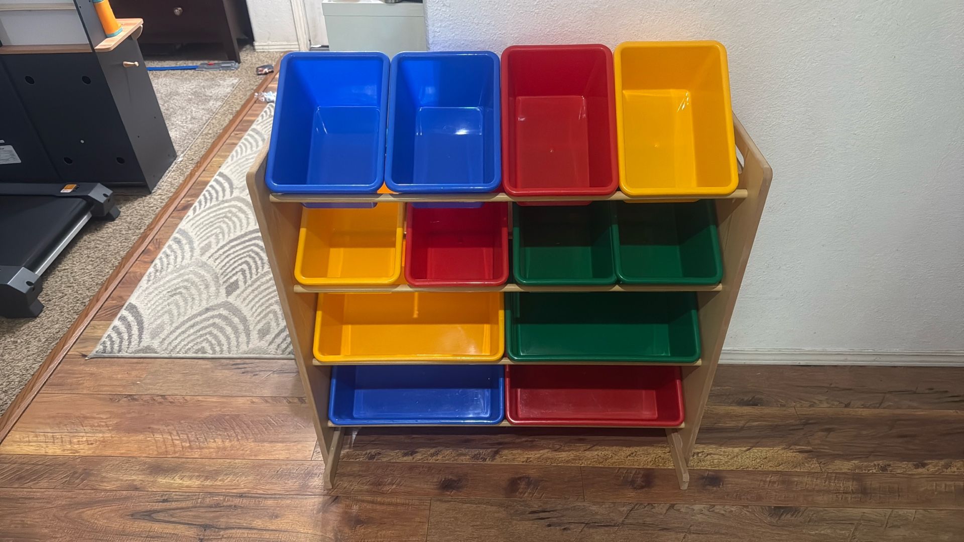 Multicolor Toy Storage With Bins