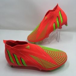 adidas Men’s 10 Predator Edge+ SG Soccer Cleats Solar Red/Green GW1038
