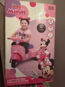 Disney Minnie Mouse Happy Helpers Sidecar Scooter Ride-On