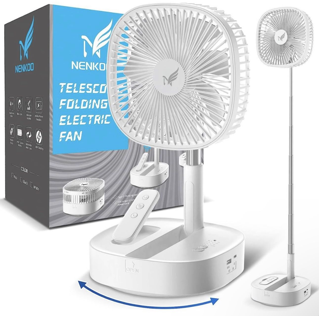 Battery Operated Fan, 8" Portable