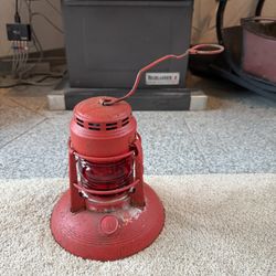Vintage Embury Red Lantern with Red Globe