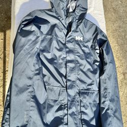 Navy Blue Helly Hansen Waterproof Rain Jacket Size XL