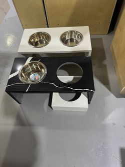 Custom Doggie Bowl Table Out Of Quartz Material
