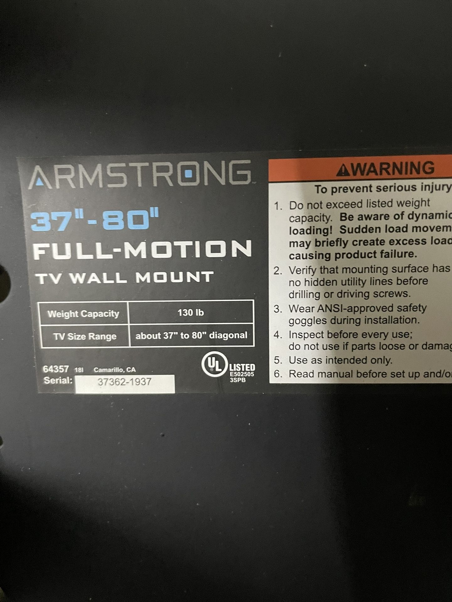 TV WALL MOUNT Large screen