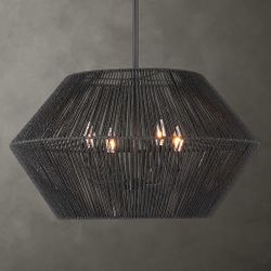 Suva Black 4 Light Rope Pendant