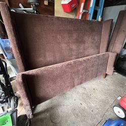 Brown Suede King Bed Frame Never Used 