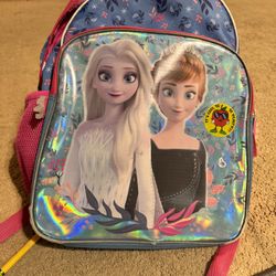 Frozen Theme School Bag With Lunch Bag For Little Ones 