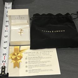 CROSS + CROWN Premium Slim 14K Yellow Gold Cross Pendant