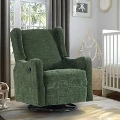 Dinosisco Swivel Glider Rocking Chair for Nursery, Wingback Upholstered Glider