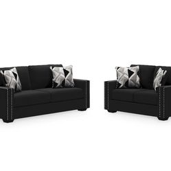 Black 2Pc Sofa Set