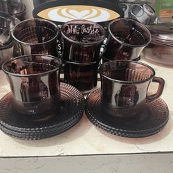 amethyst fortecrisa 16 cup & saucer set