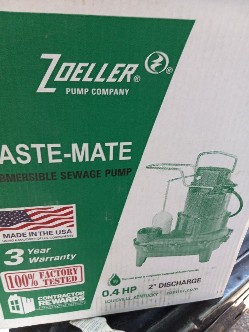 New Zoeller Sewage Pump