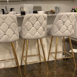 New- Two Gold Accent Barstools 25”