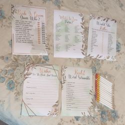 Bridal Shower Party Game Set - If The Post Is Up The Item Is Available 
